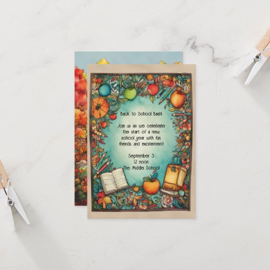 Terug naar Uitnodiging van schoolpartij (Voorkant / Achterkant in situ)