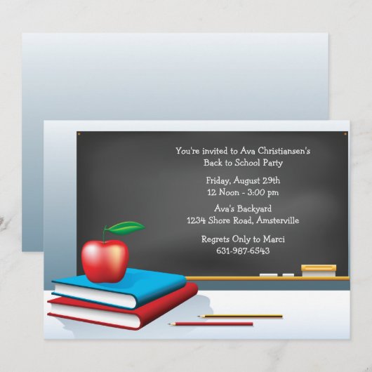 Terug naar Uitnodiging voor schooltijd (Voorkant / Achterkant)