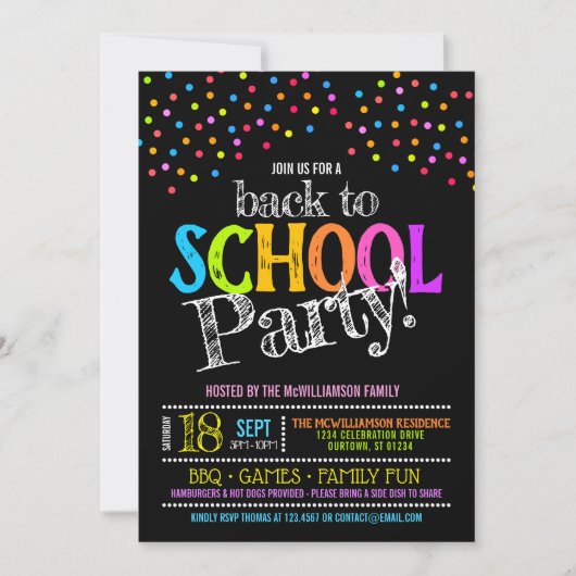 Terug naar Uitnodigingen van schoolpartijen (Voorkant)