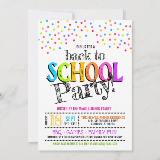 Terug naar Uitnodigingen van schoolpartijen (Voorkant)