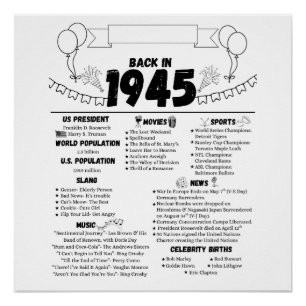 Terug naar verjaardagsherinneringen in 1945 perfect poster