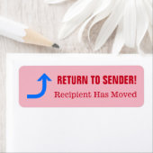 "TERUG NAAR VERZENDER!" "Ontvanger heeft zich verp Etiket (Insitu)