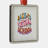 Terug naar virtuele school metalen ornament (Rechts)
