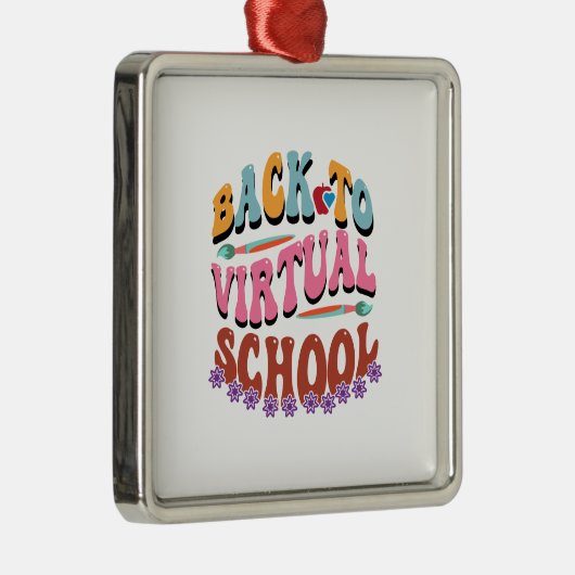 Terug naar virtuele school metalen ornament (Rechts)