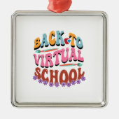 Terug naar virtuele school metalen ornament (Voorkant)