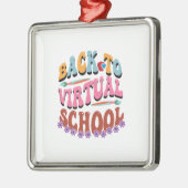 Terug naar virtuele school metalen ornament (Links)