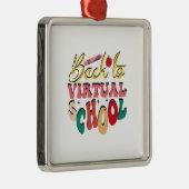 Terug naar virtuele school metalen ornament (Rechts)