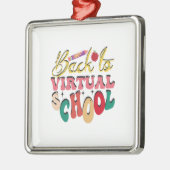 Terug naar virtuele school metalen ornament (Links)