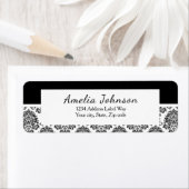 Terug naar zwart-wit Damask-label Etiket (Insitu)