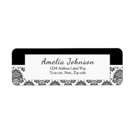 Terug naar zwart-wit Damask-label Etiket