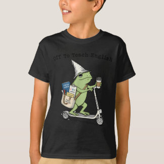 Terug om Englieacher Frog Grappig Terug naar Schoo T-shirt