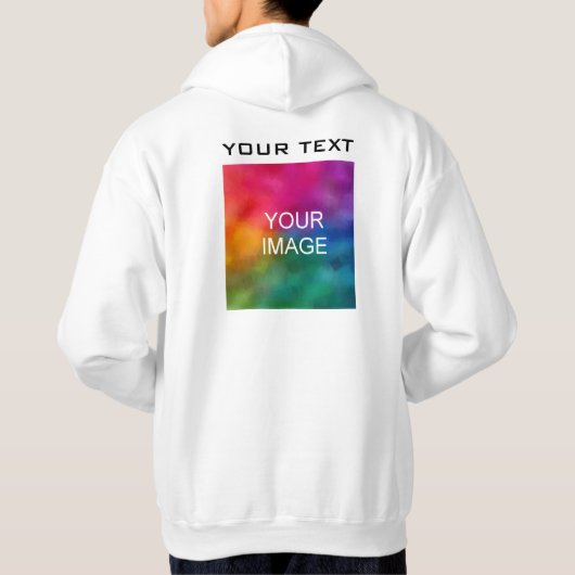 Terug Ontwerp Upload foto Afbeelding Mannen Modern Hoodie (Achterkant)