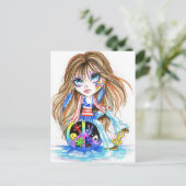 Terug op de dag dat Hippie Fantasy Art Briefkaart (Staand voorkant)