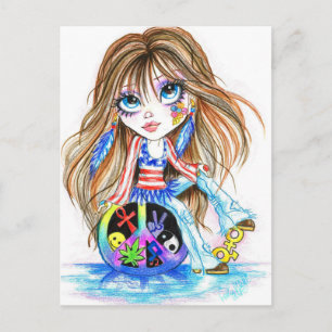 Terug op de dag dat Hippie Fantasy Art Briefkaart