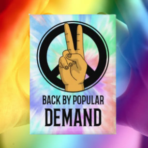 Terug op Populaire Vraag   Tie-Dye Vredesteken Kno Button