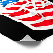 Terug Print Amerikaanse vlag Vredesteken Hand 4e v (Hoek)