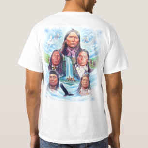 Terug Print Indianen Indiaanse Chiefs Mannen T-shirt