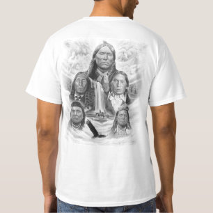 Terug Print Indiase Chiefs Indiaanse Indianen Mann T-shirt