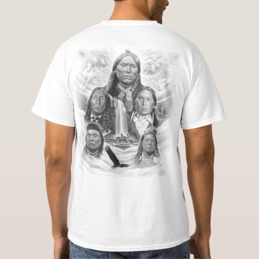 Terug Print Indiase Chiefs Indiaanse Indianen Mann T-shirt (Achterkant)