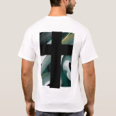 Terug Print T-shirt Trend Abstract Zwart Groen (Achterkant)