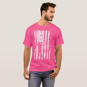 Terug Print USA Vlag Boogschieten Uniek Boogschiet T-shirt (Voorkant volledig)