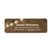 Terug rustieke adresetiketten met string verlichti etiket (Voorkant)