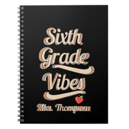 Terug School Vibes Boho Retro gepersonaliseerde le Notitieboek