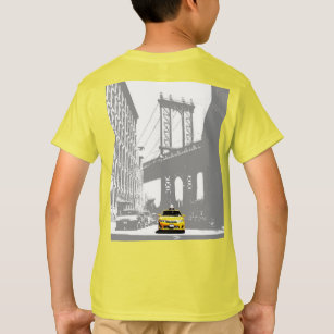 Terug Side Print New York Brooklyn Geel Taxi Boys T-shirt