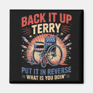 Terug Terry In Zijn Omgekeerde Grappige 4 Juli Magneet