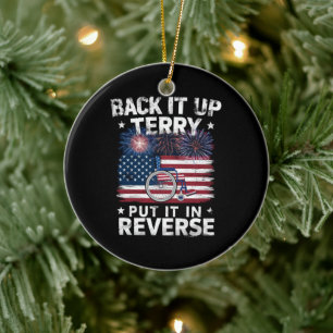 Terug Terry In Zijn Revers Vuurtwerk Grappig Keramisch Ornament