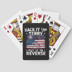 Terug Terry Zet Hem in Zijn Omgekeerde Vuurwerk Gr Pokerkaarten
