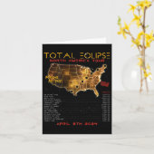 Terug) Totale Zonsverduistering 2024 Noord-Amerika Kaart (Gele Bloem)