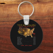Terug) Totale Zonsverduistering 2024 Noord-Amerika Sleutelhanger (Voorkant)