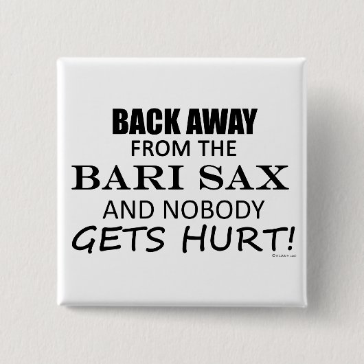 Terug van de Bari Sax Vierkante Button 5,1 Cm (Voorkant)