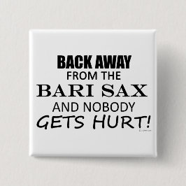 Terug van de Bari Sax Vierkante Button 5,1 Cm