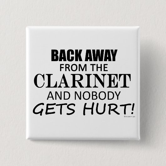 Terug van de Clarinet Vierkante Button 5,1 Cm (Voorkant)