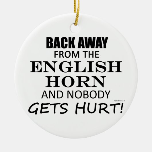 Terug van de Engelse Hoorn Keramisch Ornament (Voorkant)