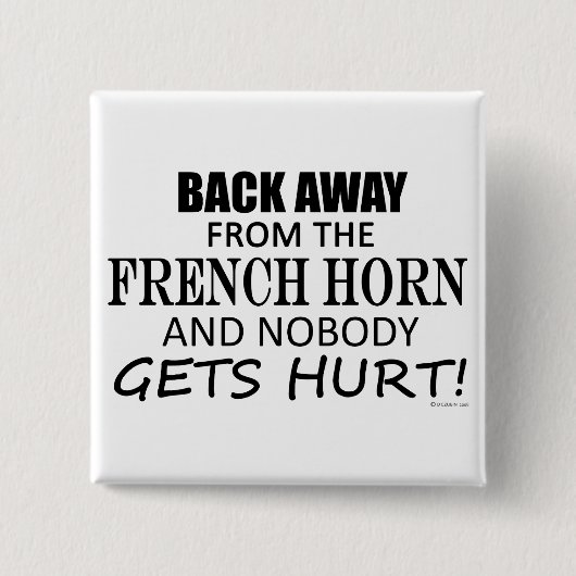 Terug van de Franse Hoorn Vierkante Button 5,1 Cm (Voorkant)