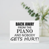 Terug van de piano briefkaart (Staand voorkant)