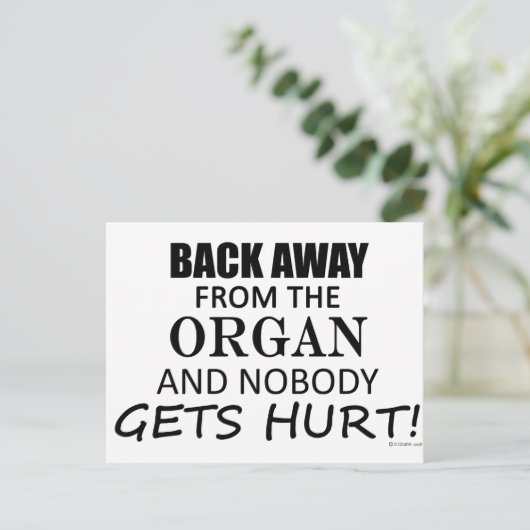 Terug van het orgaan briefkaart (Staand voorkant)