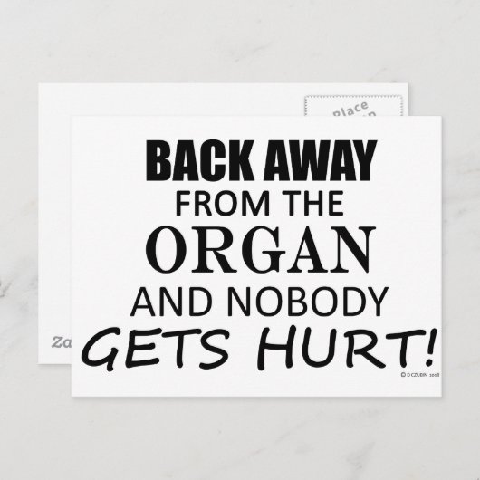 Terug van het orgaan briefkaart (Voorkant / Achterkant)