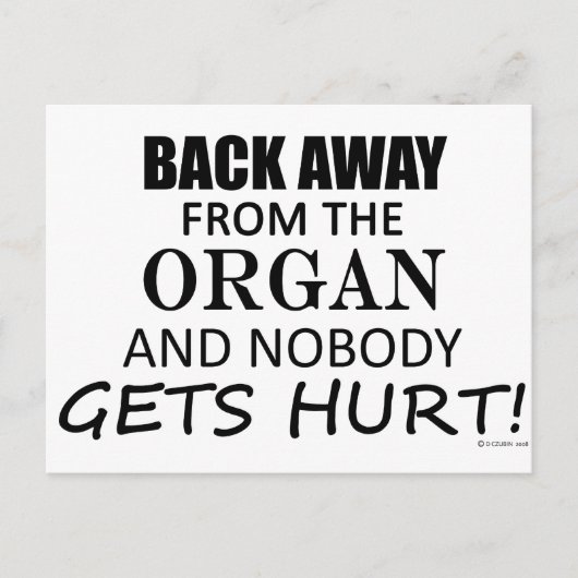 Terug van het orgaan briefkaart (Voorkant)