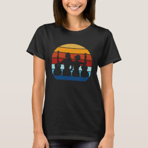Terug Vintage Retro Rock & Roll Music en Woman Gui T-shirt