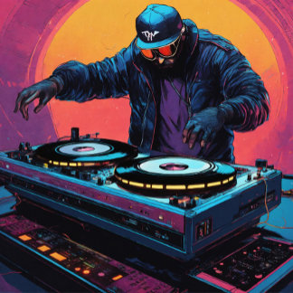 Terug & Voorkant DJ's apparatuur Mannen Draag T-Sh T-shirt