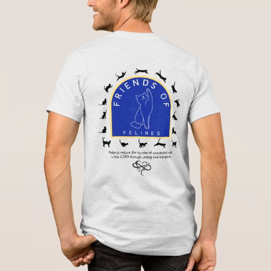 TERUG / VOORKANT - Katten rond Friends of Felines Tri-Blend Shirt (Achterkant)