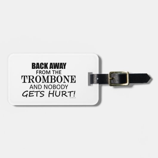 Terug weg van de trombone bagagelabel (Voorkant horizontaal)