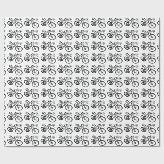 Terug Witte en Mountain Biking Slang Cadeaupapier (Vlak)