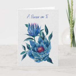 Terugdenken aan Jou – Hellebores Blauwe Bloemenkaa Kaart