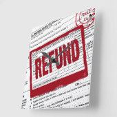 teruggaafstempel op het formulier voor de inkomste vierkante klok (Hoek)