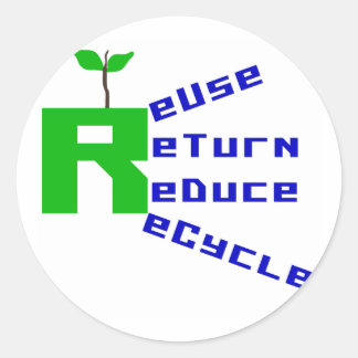 Teruggave hergebruiken Verminderen Recyclen Ronde Sticker